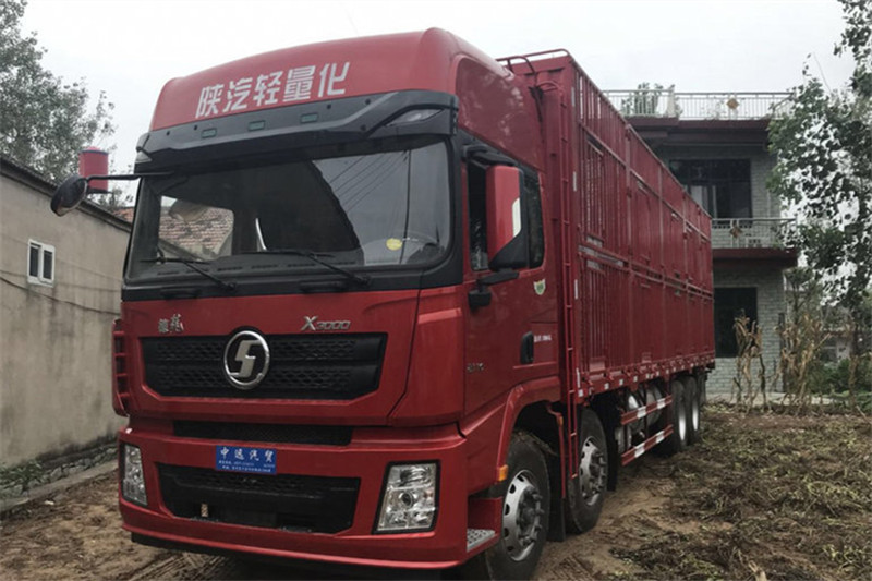 陜汽重卡 德龍X3000 復(fù)合版 350馬力 8X4 9.5米 國(guó)五LNG倉(cāng)柵式載貨車(chē)(SX5318CCY4V456TL)