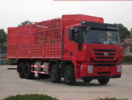 上汽紅巖 杰獅C100 重卡 350馬力 8×4 倉柵式 排半 載貨車(CQ5315CCYHTG466)