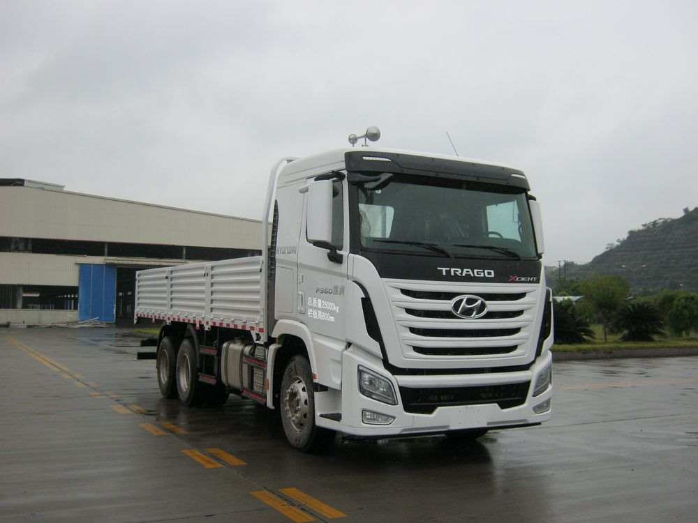 四川現(xiàn)代 創(chuàng)虎Xcient 重卡 340馬力 6×4 欄板式 排半 載貨車(chē)(CHM1251KPQ56M)